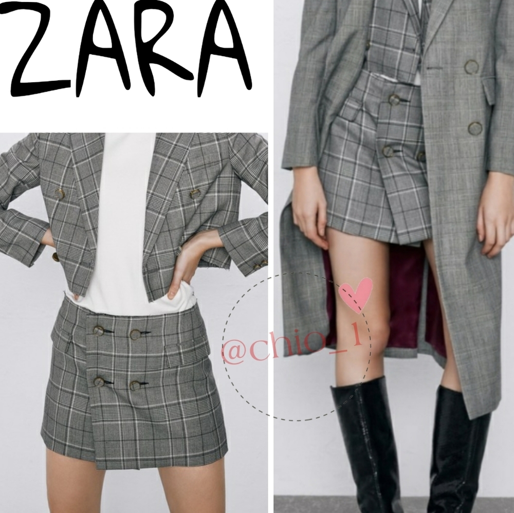 Zara plaid mini skirt bloggers favorite